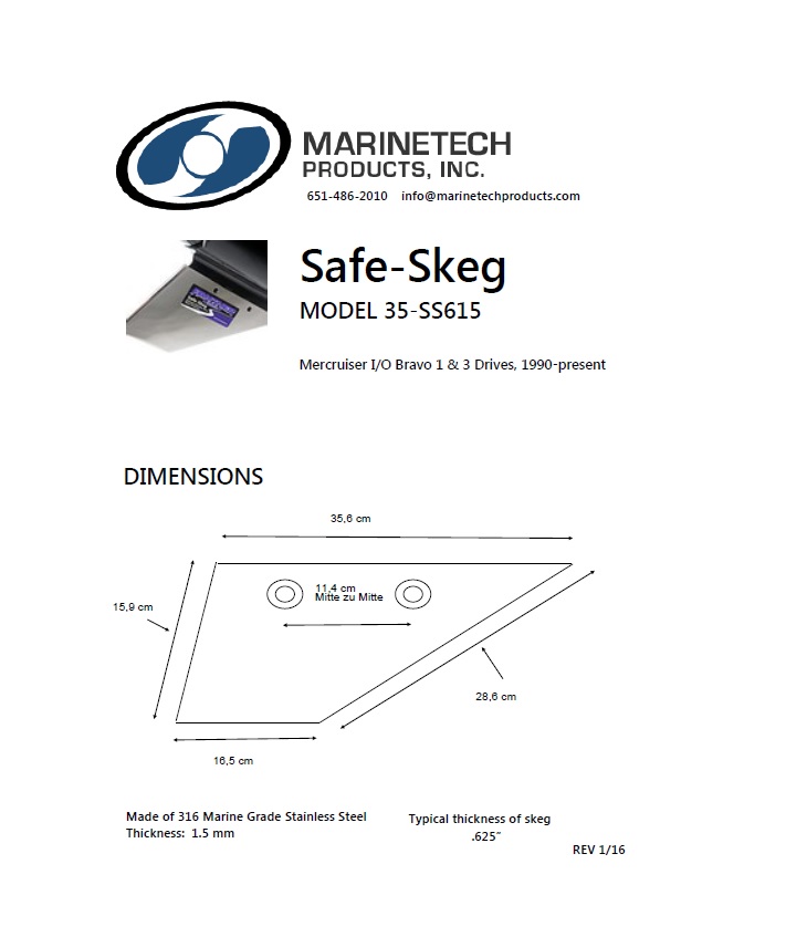 Safe-Skeg Reparaturfinne für MerCruiser Bravo One und Mercruiser Bravo Three – Bild 2
