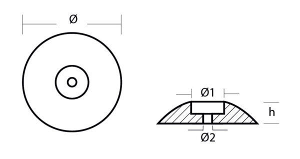 Telleranode aus Aluminiumfür Ruderblätter und Trimmklappen, Ø 125 mm – Bild 2