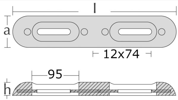 Zinkanode Balkenform zur Montge am Rumpf, Länge 320 mm, Gewicht: 2.4 Kg – Bild 2