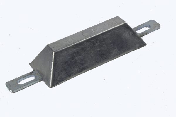 Zinkanode Trapezform zur Montage am Rumpf, Länge 96 mm, Gewicht 0,25 Kg