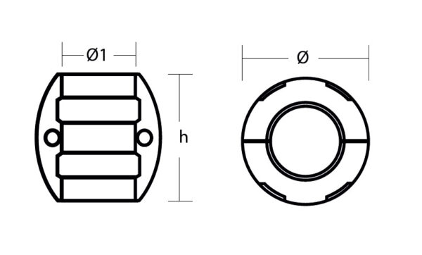 Wellenanode Nussform Zink für Wellendurchmesser 40 mm – Bild 2