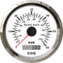 KUS GPS-Geschwindigkeitsanzeige bis 60 Knoten und 110 km/h, weiß mit Edelstahllünette