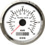 KUS GPS-Geschwindigkeitsanzeige bis 30 Knoten und 55 km/h, weiß mit Edelstahllünette