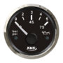 KUS Öldruckanzeige schwarz mit Edelstahllünette, 10 - 184 Ohm, 0-5 Bar