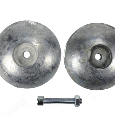 2 x Ruderblattanode Zink, Ø 90 mm, Stückgewicht: 045 Kg inkl. Schrauben und Muttern