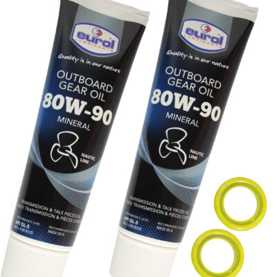 2 x Eurol Außenborder Getriebeöl 80W90, 300ml Tube mit Dichtungen für Mercury