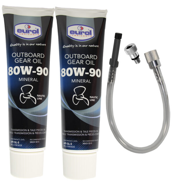 2x 300ml Eurol Außenborder Getriebeöl 80W90 + Füllschlauch und Adapter