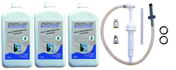 3 L High Performance Getriebeöl + 2 O-Ringe + Pumpe für Honda Außenborder ab BF8
