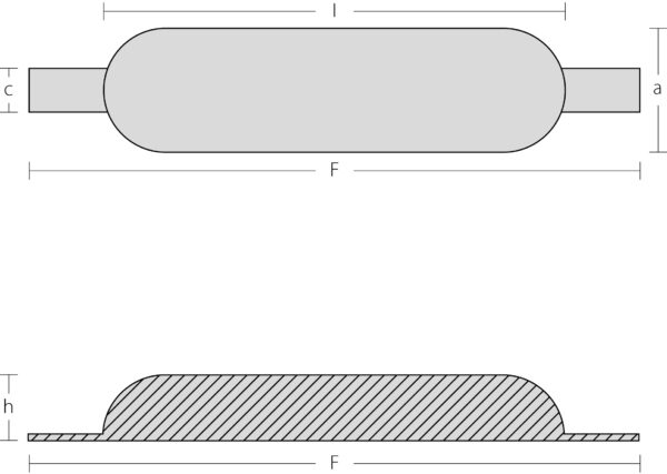 Rumpfanode oval Magnesium, Gewicht: 0,30 Kg – Bild 2